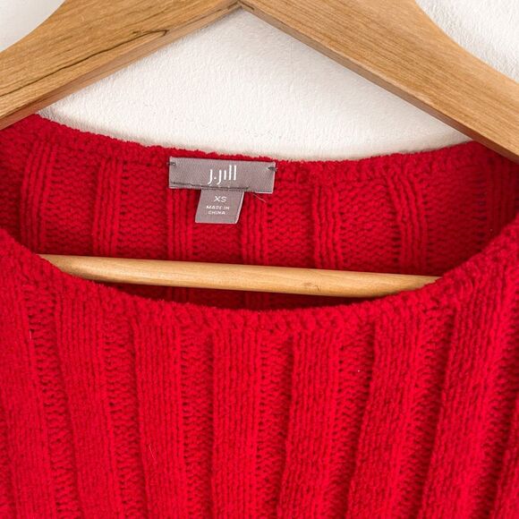 J. Jill Red Cable Knit Sweater Size XS - Picture 2 of 7